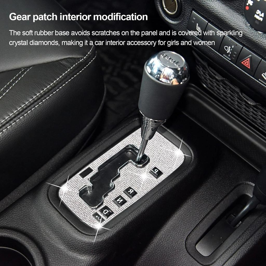 Bling Gear Shift Box Trim Sticker Panel Cover For Jeep Wrangler JK JKU 2012-2018 Car Styling Decoration Interior Accessories