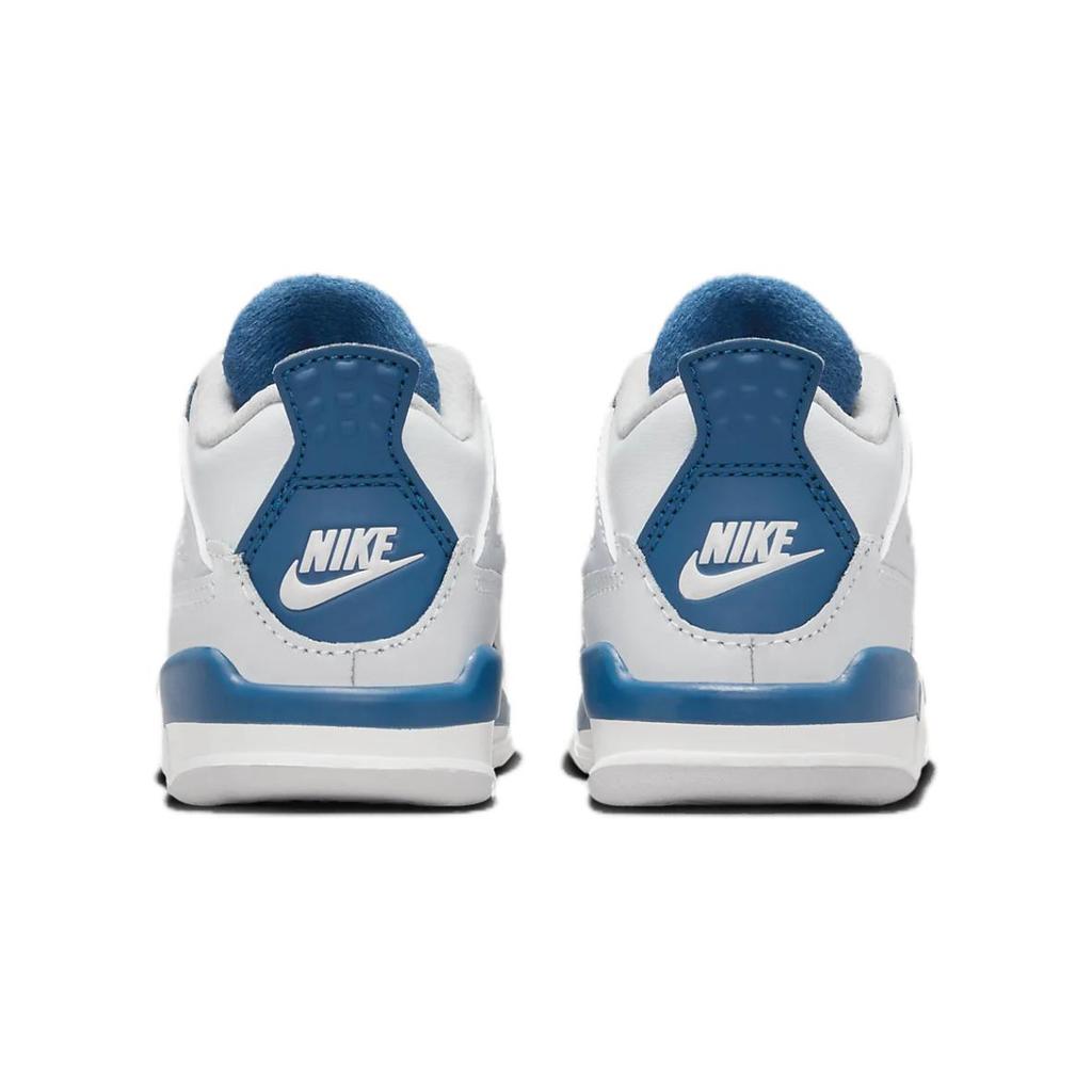 Air Jordan 4 Retro TD Military Blue 2024 Baby Sneakers White Off-White Neutral-Grey BQ7670-141