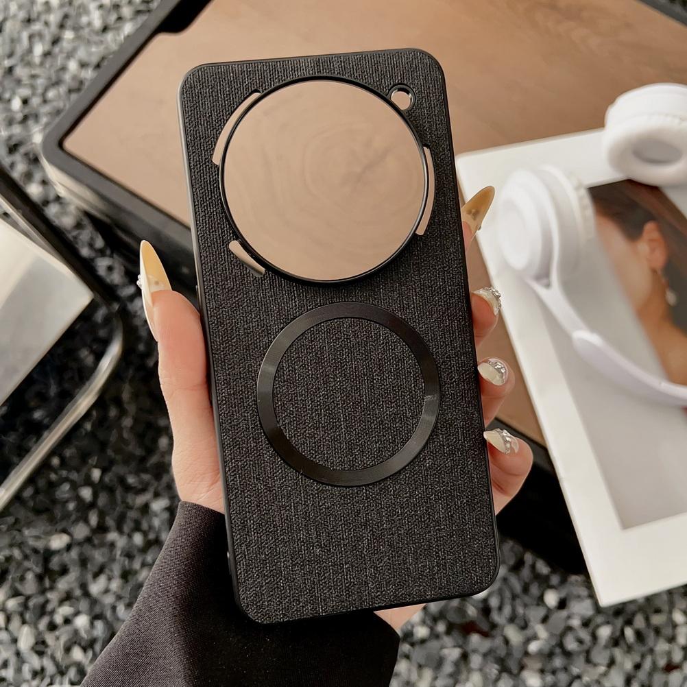 Magsafe Magnetic Plain Leather Case For Nothing Phone 3a Pro Phone 3a Nothing Phone 2a Luxury Cloth Wireless Charging Cover