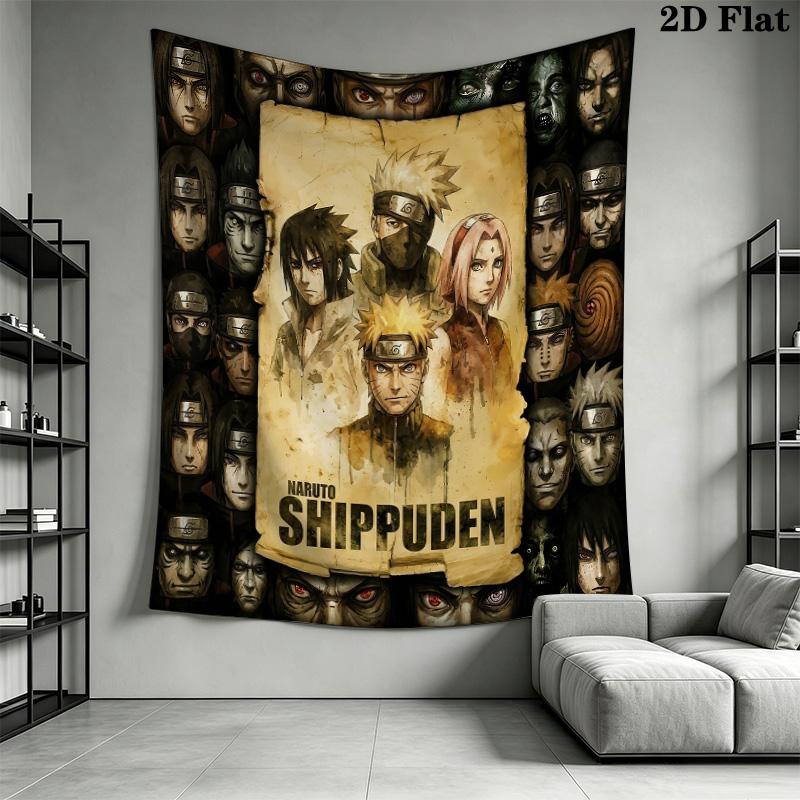Naruto Shinobi Legacy Wall Tapestry Aesthetic Wall Hanging Printed Fabric Blanket Decorative Tapestries For Bedroom Living Room Home Decor