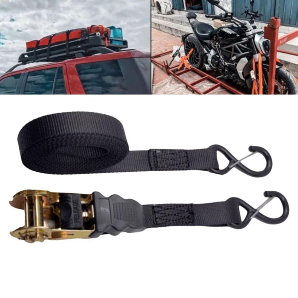 Black Heavy-Duty Cargo Straps Rust Proof Ratchet Tightener Straps Ratchet Tie Down Straps  Truck