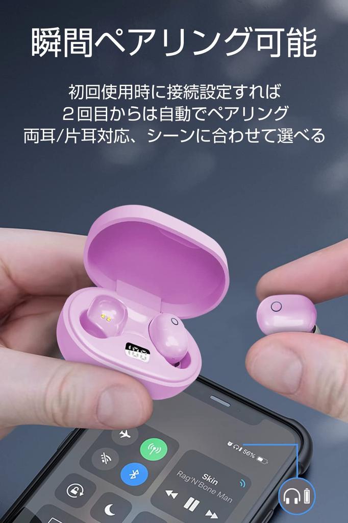 Bluetooth Kabellos Kompakt und Getrennter Linker und Rechter Ton Rauschunterdrückung Automatische Touch-Ladebox LCD Batteriestandsanzeige Siri Kompatibel mit 5.4 Ohrhörern,