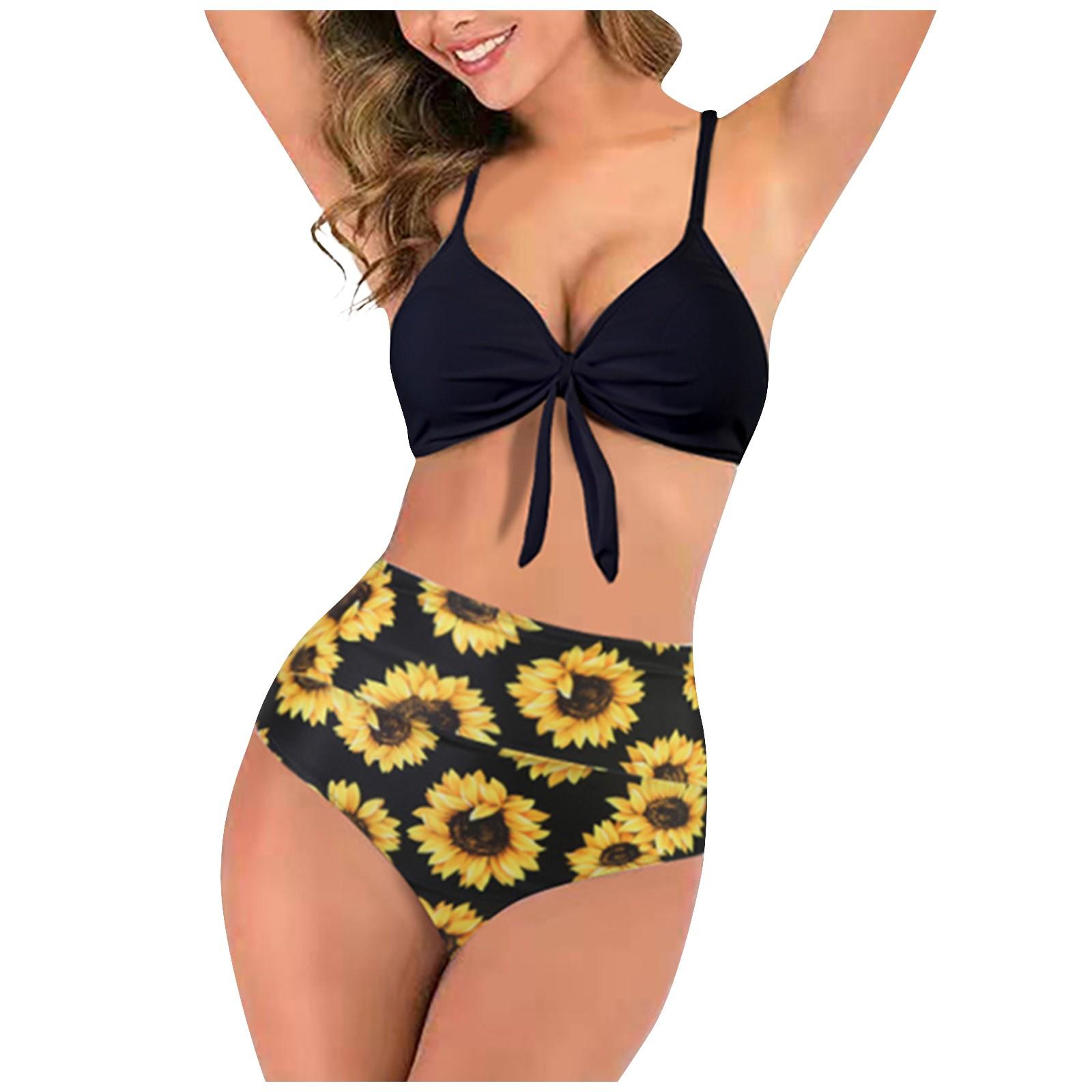 

Женский сексуальный купальник с перекрестным ремешком и высокой талией, бикини с принтом бабочки, сексуальный купальник XL чёрный