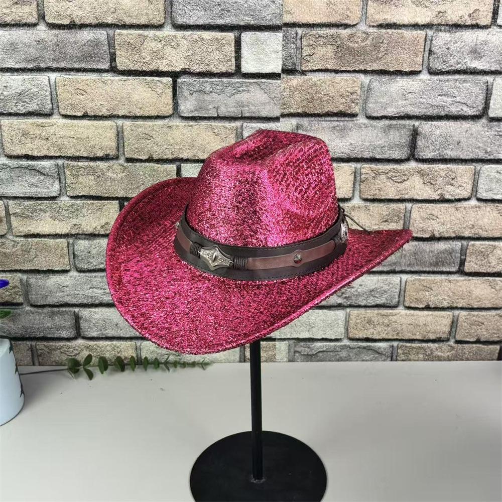 European and American Style Top Hat, Big Edge, Western Denim Straw Hat, Men's and Women's Outdoor Sunshade Sunscreen Hat, Retro Jazz Hat.