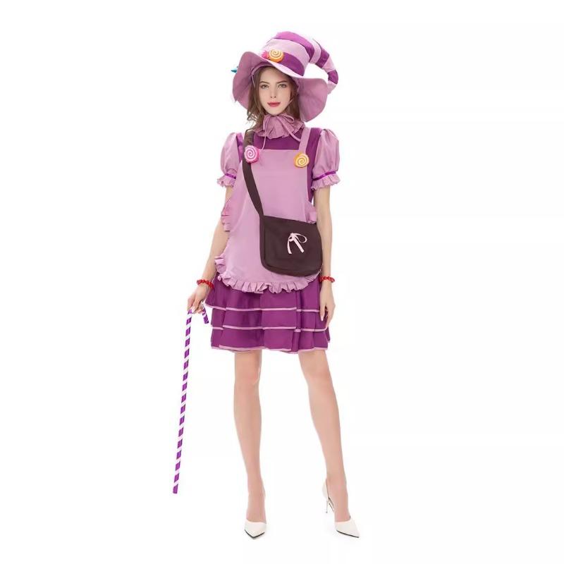 Halloween, Adult Maid Dress Cute Maid Candy Witch Party Costume