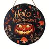 Wooden Halloween Pumpkin Trick Or Treat Decoration Haunted House Door Hangings