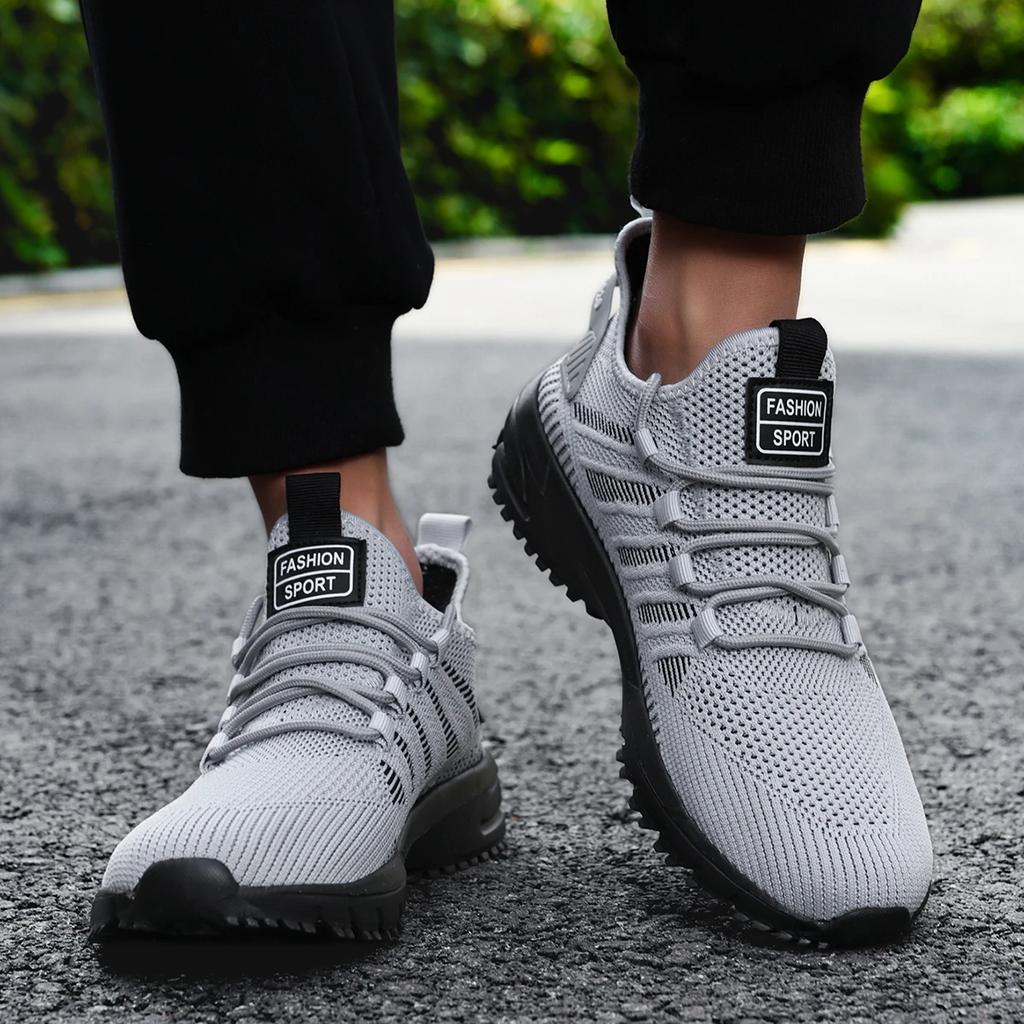 Men Sports Running Black Jogging Shoes Casual Sneakers Brown Outdoor Breathable Mesh Men Light Shock-absorption Tennis Shoes