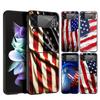 Hard PC Phone Case For Samsung Galaxy Z Flip 7 6 5 4 Black Cover For Galaxy Z Flip 3 Foldable Capas American United States Flag