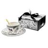 Pinellia flower coffee cup and plate set in a small fragrant cup, with handle, Nordic style, with high aesthetic value