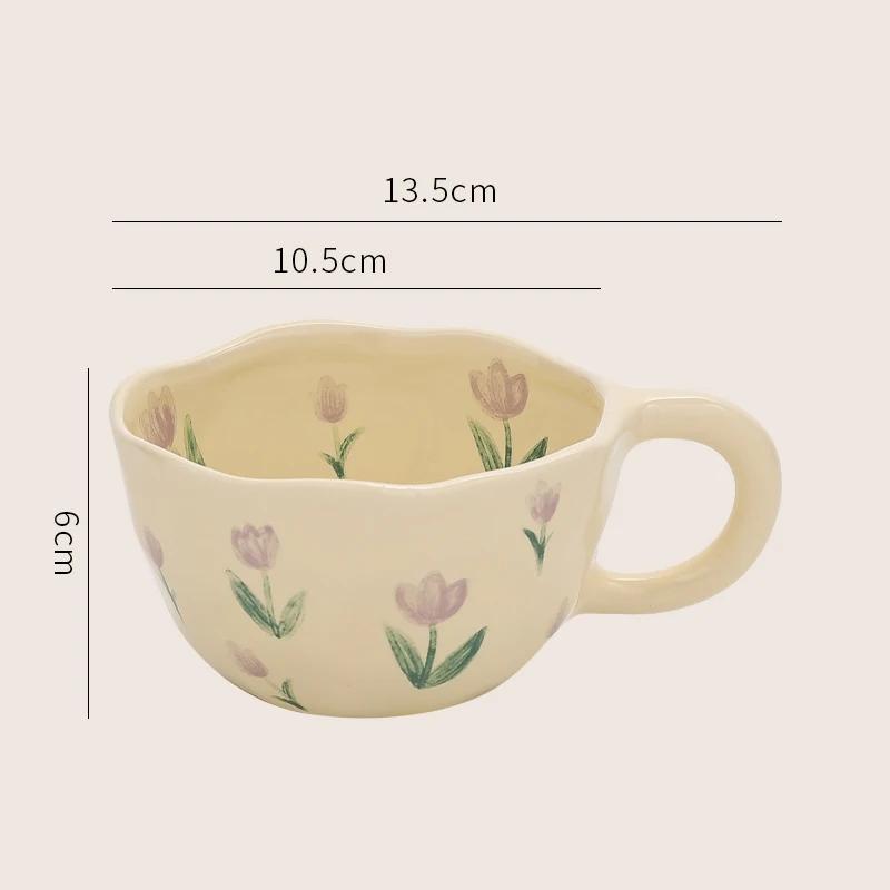 

Креативный цветочный узор кружка для кофе керамическая кружка офисная кружка для сока молочная кружка ручной тип чашка для воды чайные чашки бытовые товары 300ML