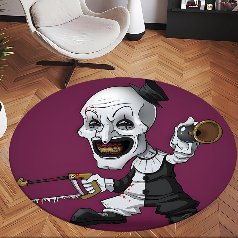 Art The Clown (5) Round Office Rug Decorative Floor Rug for Office Bedroom Living Room and Home Space
