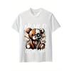 Taglie Europee T-shirt da Uomo con Stampa Grafica Teschio e Orsetto