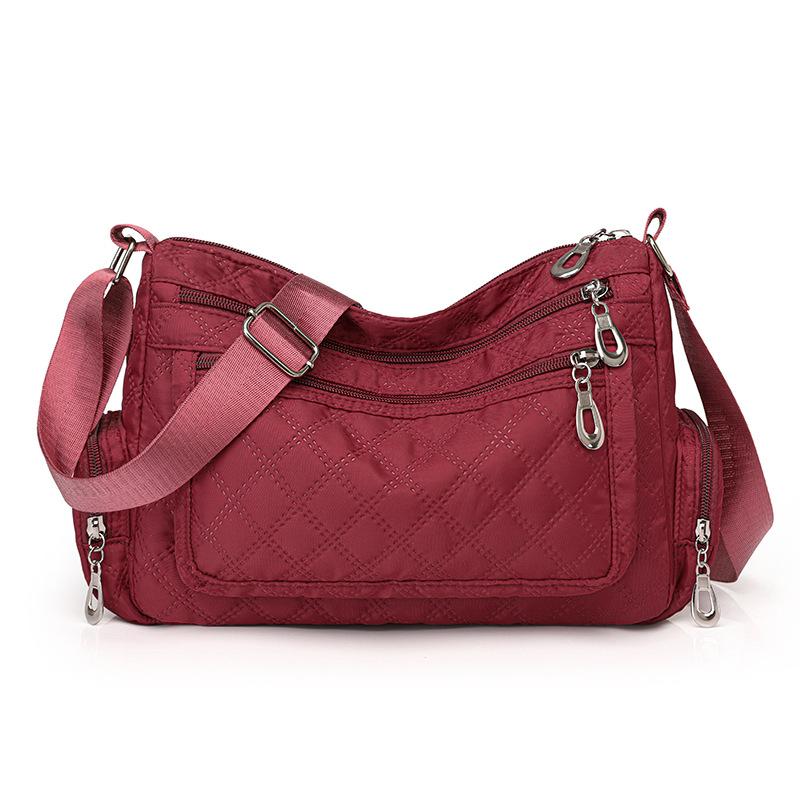 Middle-aged Woman's Embroidered Thread Bag Single-shoulder Crossbody Bag Waterproof Mom's Bag