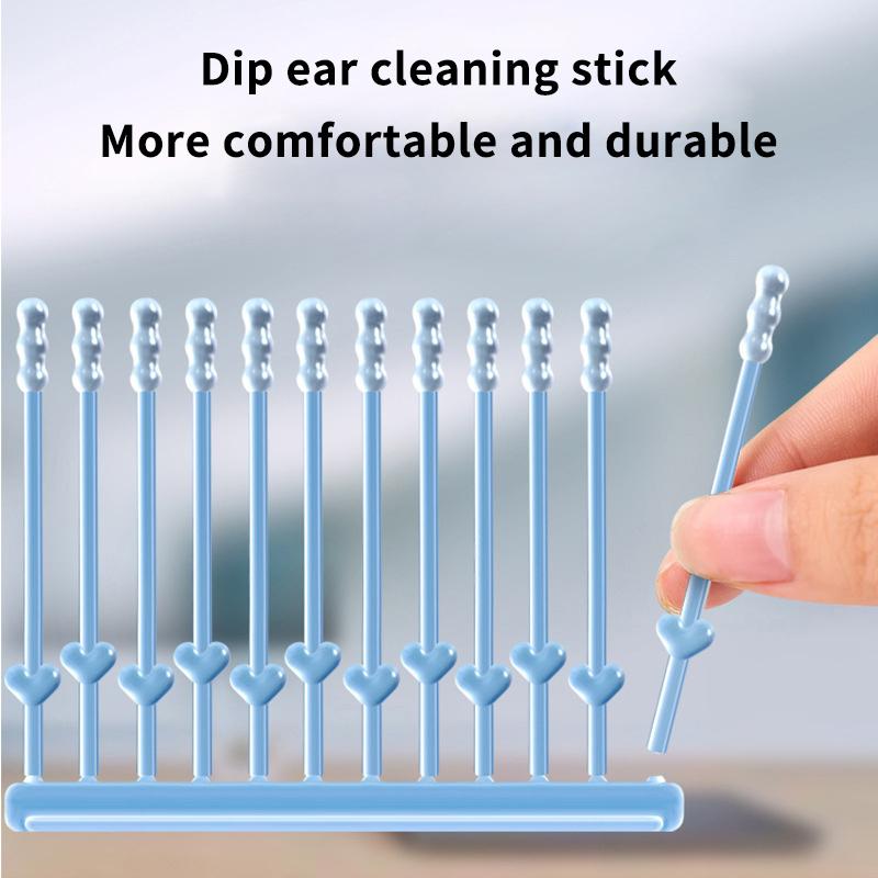24Pcs/Box  Silicone Disposable Ear Swabs Soft Ear Cleaner Sticky Ear Swabs Sticky Earwax Remover Stick Adults