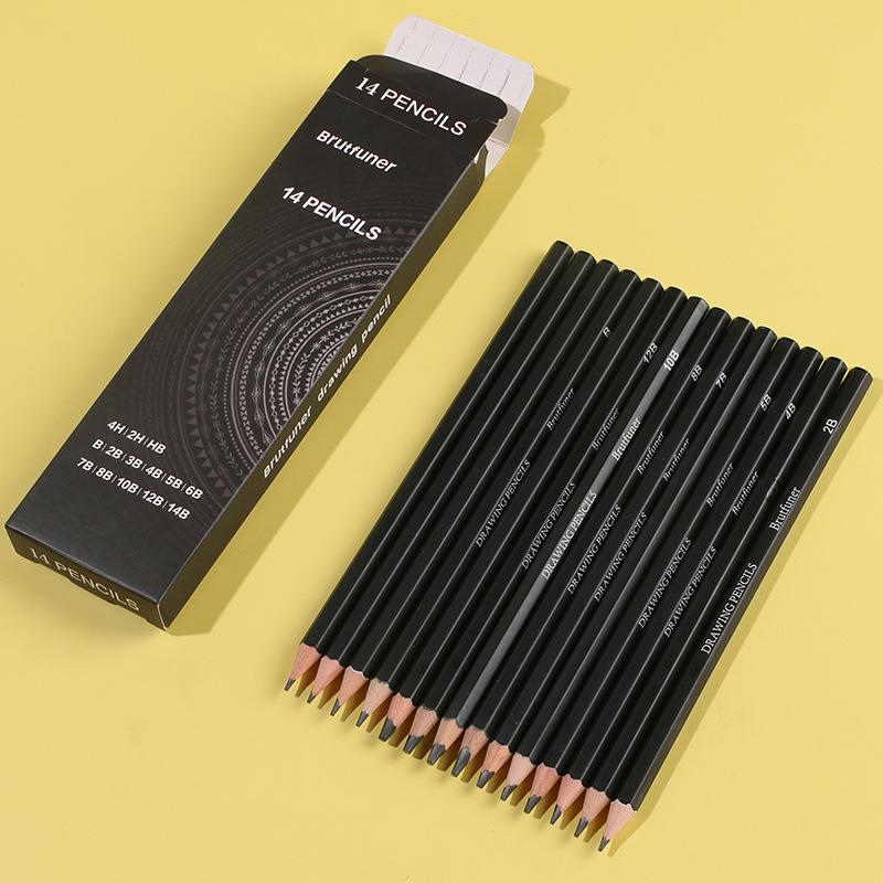 BRUTFUNER 14-Piece Mixed Sketch Pencil Set for Beginners 14-Piece Mixed Set