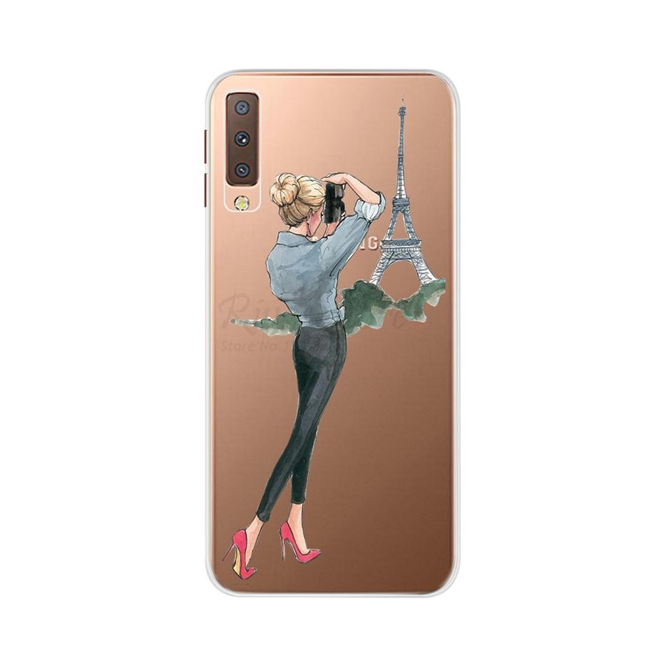 for Samsung A7 2018 Case Soft Silicone Back Cover Cute Cartoon Phone Case For Samsung Galaxy A7 A 7 2018 A750 A750f Case Bumper