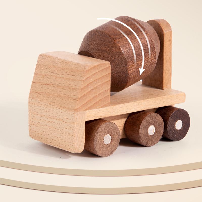 Giocattoli in Legno Legno di Faggio Blocchi Auto Escavatore Cartone Animato Giocattoli Educativi Montessori Ambulanza per Bambini Auto della Polizia Regalo di Compleanno