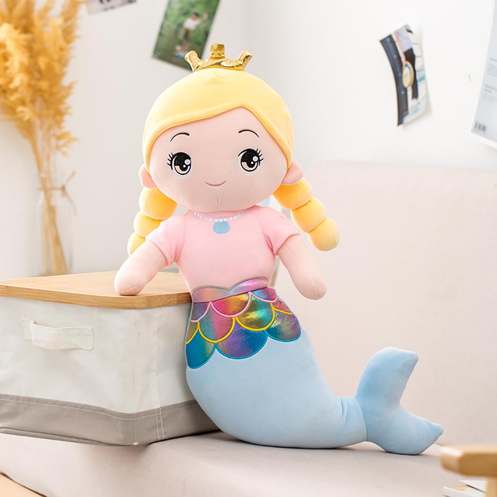 

Cartoon Mermaid Doll Plush Toy Girl Doll Ragdoll Children S Bed Pillow Girl Birthday Gift 55cm（0.3kg） синій