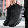 Socks and Shoes Men's Summer Models Breathable Fly-woven Mesh Socks Cover Shoes Lightweight Medium-top Running Shoes Men's Sweat-absorbing Exercise