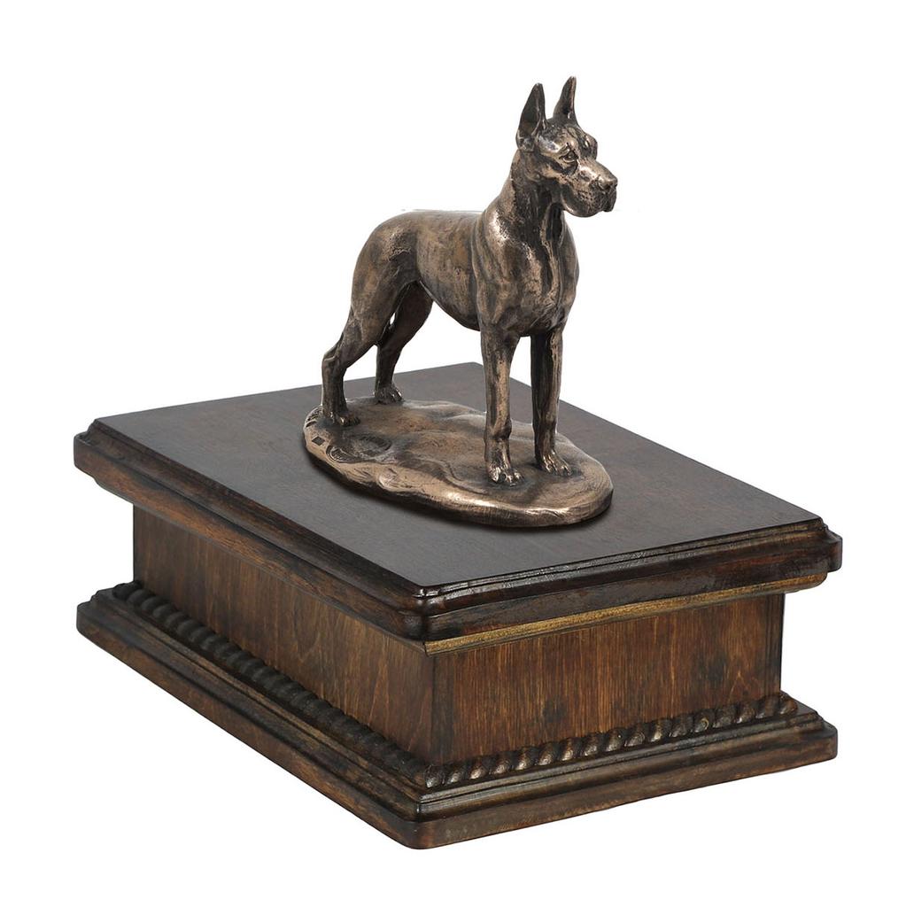 Gran Danés I - urna para cenizas de perro, urna clásica con estatuilla, urna elegante con un perro de la marca Art-Dog