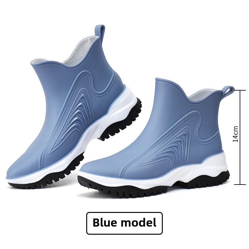 

Женские модные короткие водонепроницаемые сапоги 2025 года: Легкая, нескользящая резиновая обувь для работы на открытом воздухе, мытья автомобиля и походов по магазинам. 39