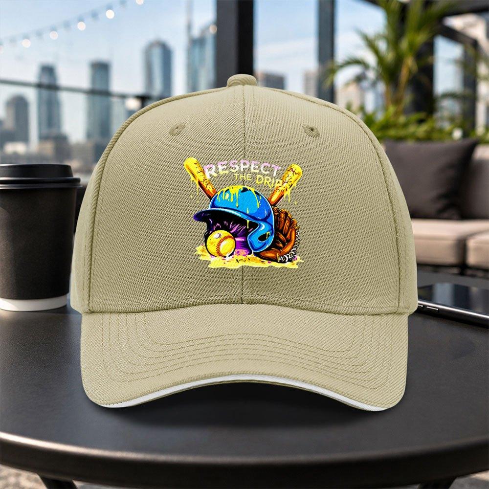 RESPECT THE DRIP Baseball Cap Unisex Adjustable Duckbill Hat Lightweight Travel Party Daily Wear Multiple Colors