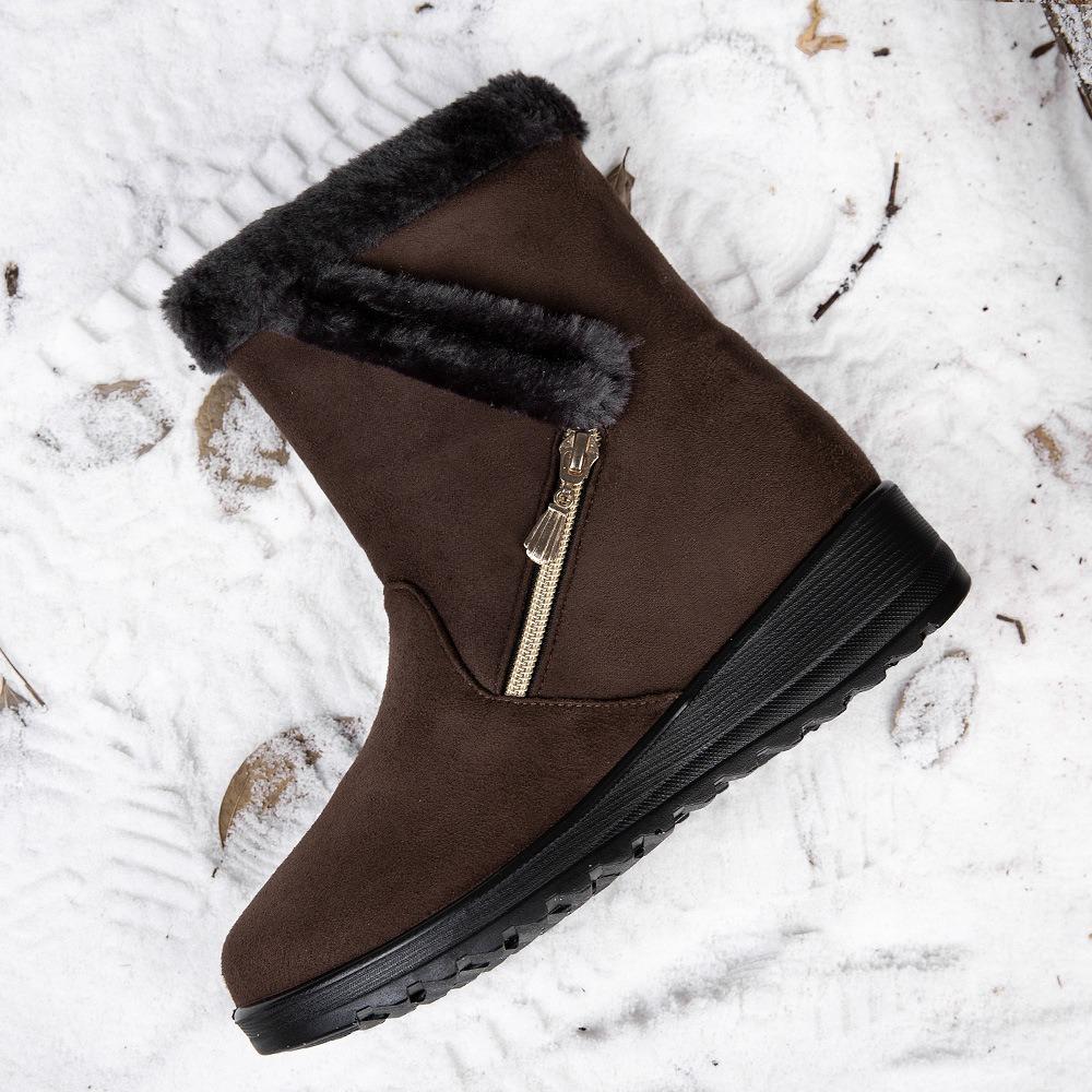 Vodotěsné zimní sněhule 2024 Nové Faux Fur Dlouhá Platforma Teplé Plyšové Bavlněné Pár Bot Plyšové Dámské Kotníkové Boty