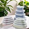 4pcs Large Capacity Silicone Lunch Box Rectangular Fresh Keeping Box Foldable Lunch Box  Picnic
