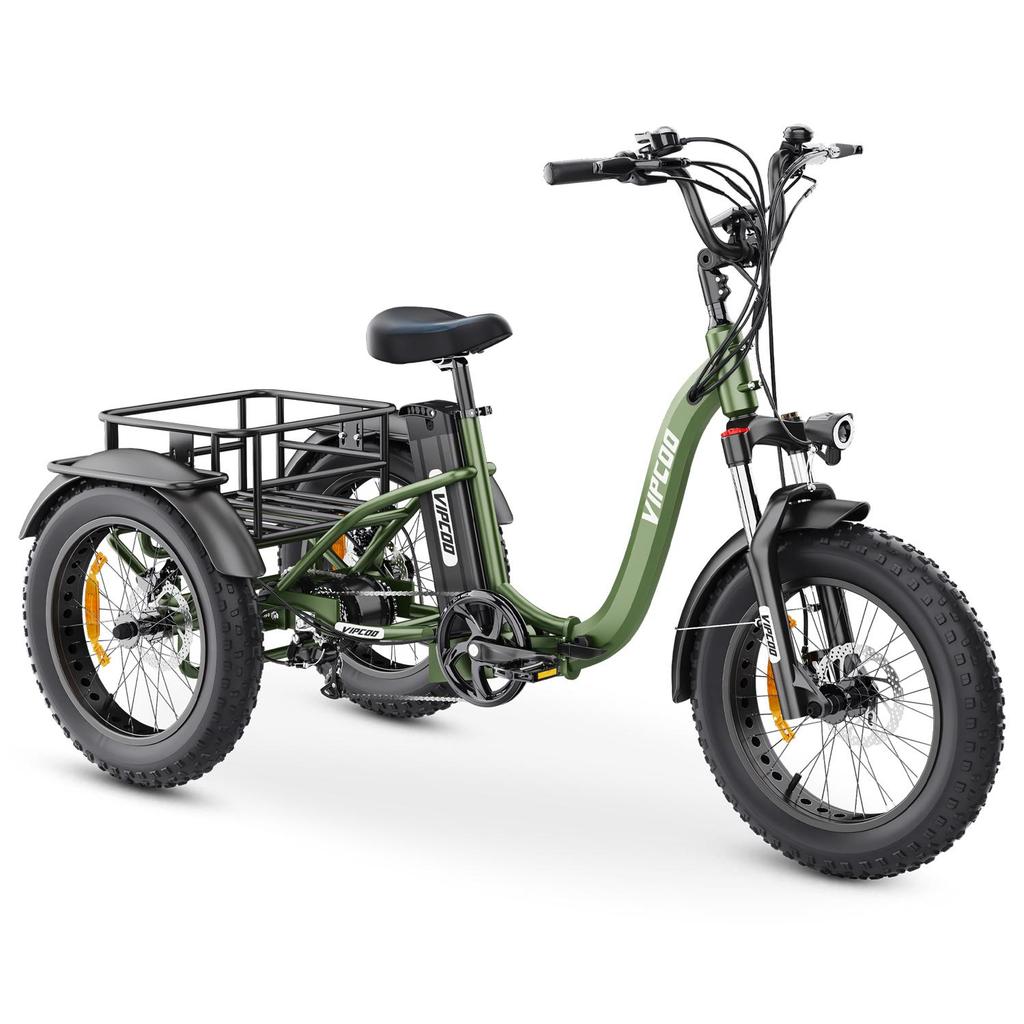 VIPCOO VC-ET1 Thricycle Cargo E-bike 20 INCH Fat Tires 48V20AH Battery 48V20AH Battery 750W Motor Outdoor Riding  Electric Bicycle With Rear Frame