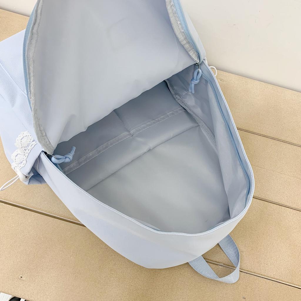 Schoolbag Korean Ins Personality Gentle Lace Junior High School Backpack Large Capacity Middle School School Bag Women's Backpack