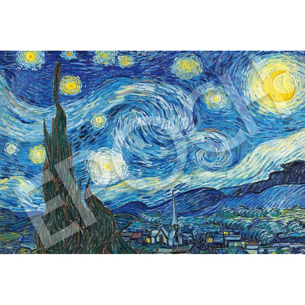 EPOCH 1000 Piece Jigsaw Puzzle Starry Night Illustration 50x75cm with Glue and Spatula