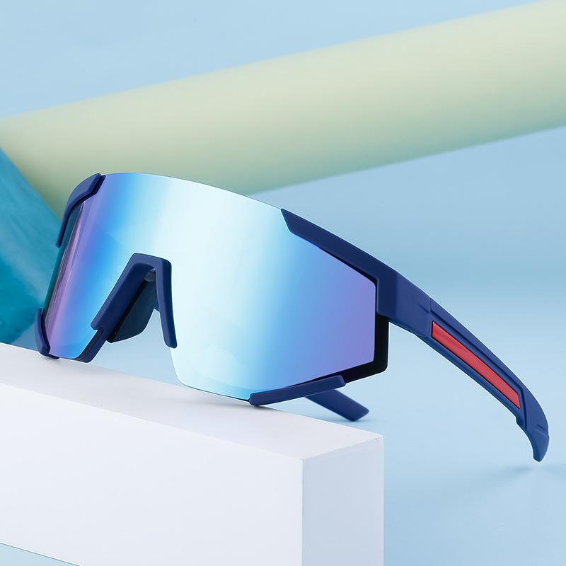 Fashion One-Piece Large-Frame Sunglasses, Men'S And Women'S Outdoor Cycling Sports Goggles, Colorful One-Piece Sunglasses