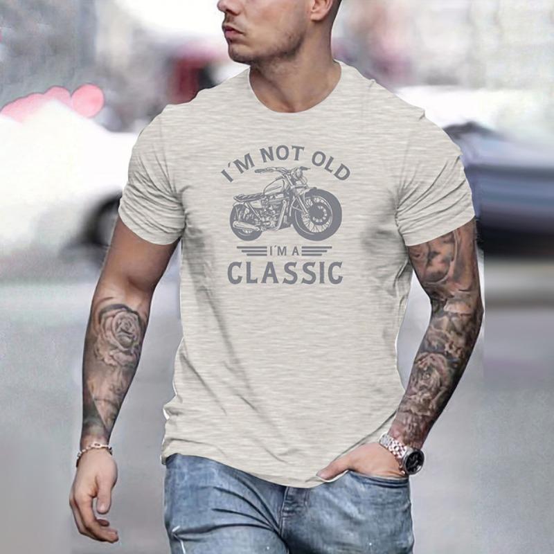 Vintage Μοτοσυκλέτα Γραφικό Μπλουζάκι Κλασικό Δεν Είμαι Γέρος Εκτύπωση Γραμμάτων Κοντομάνικο Τοπ 2024 Μεγάλο Μέγεθος Καθημερινά Ανδρικά Ρούχα