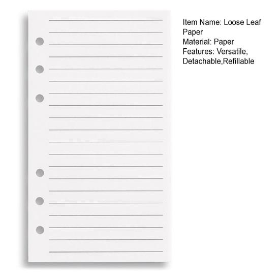 120 Sheets A6 Loose Leaf Paper Refillable Notebook Inserts Smooth Writing Inserts Detachable Planner Pages for Planning Weekly Schedule Budgeting
