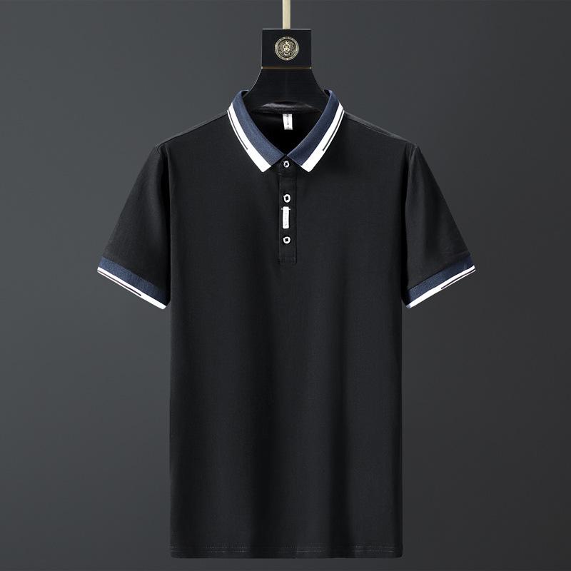 

Рубашка поло Мужская футболка с коротким рукавом Деловая повседневная футболка с лацканами XXXXL чёрный