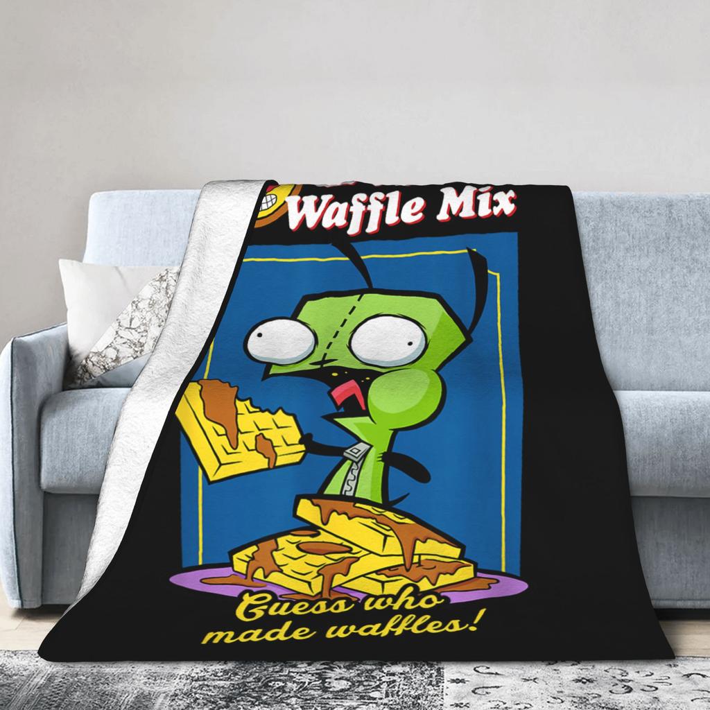 Invader Zim Taco Gir Y2K Cartoon Knitted Blanket  Fleece Throw Blankets Bed Sofa Decoration Soft Warm Bedspread