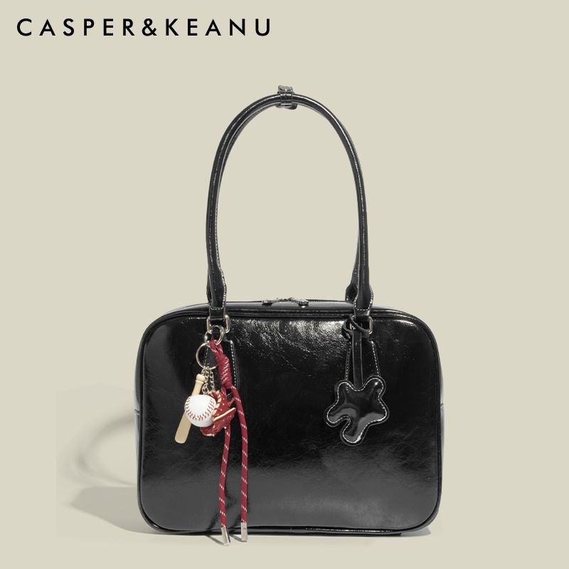 

Casper & Keanu Fancy Beta Toast Bag Female 2025 New Arrival Bowling Large Capacity Commuter Shoulder Bag Black