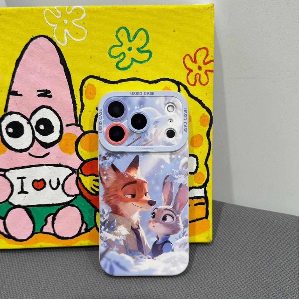 Winter Fox Rabbit Applies Apple 17 Silicone Soft 16promax Couple 15 Zootopia 14 Mobile Phone Case