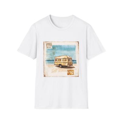 Vintage Camper Unisex Softstyle T-Shirt, Perfekt für Reisefans, Bohemian