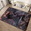 Samurai Warriors Kampfszene Teppich mit feurigem Dark Fantasy Design Geeignet zur Verwendung als Antirutsch für Wohnzimmer Schlafzimmer Sofas