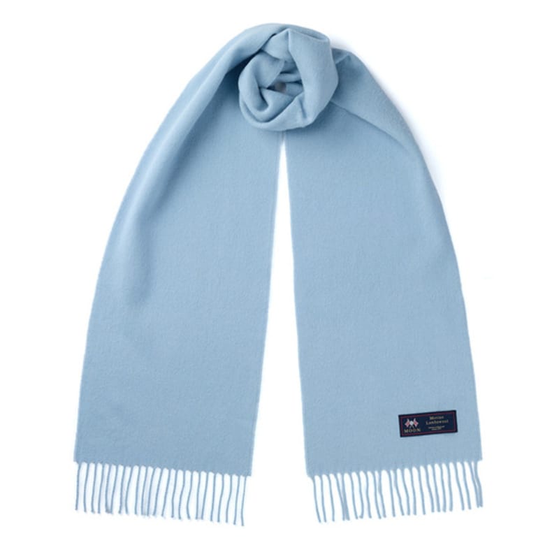 ABRAHAM MOON Merino Wool Muffler 25cm - Baby Blue