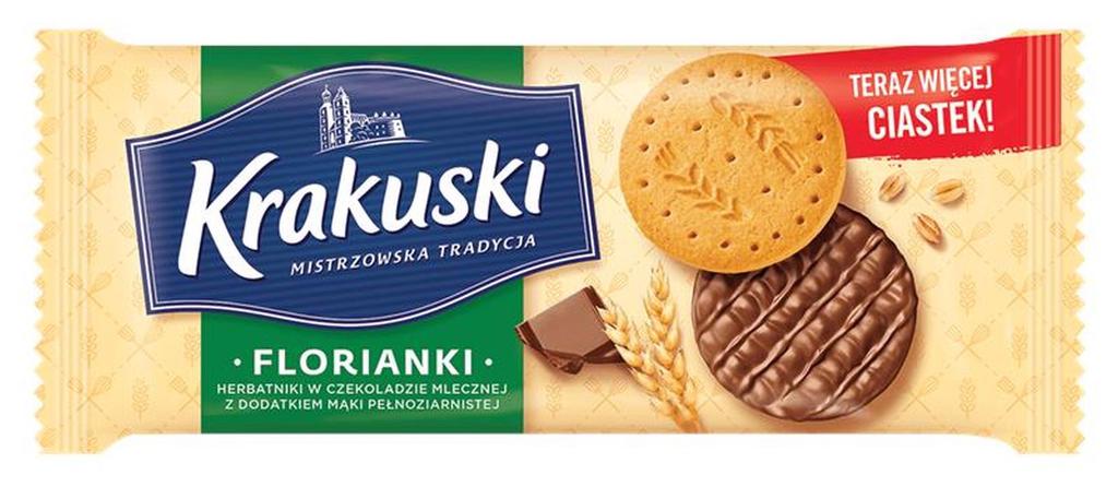 Krakuski Florianki Kekse in Vollmilchschokolade mit Vollkornmehl 171 g