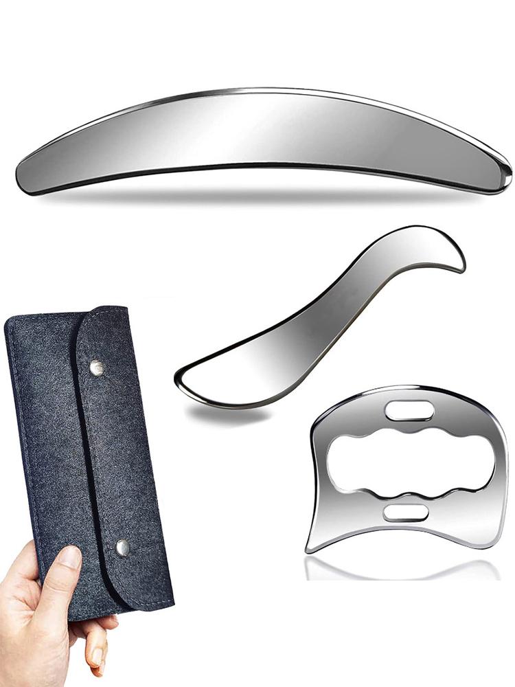 

Инструменты для массажа Гуаша из нержавеющей стали, скребок для мышц, физиотерапевтические инструменты, инструменты для массажа мышц Гуаша фиолетовый