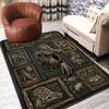 Dinosaur Fossil Exhibition Pattern Rug Floor Mat for Living Room or Bedroom Soft and Comfortable Carpet a Gift for Birthday and Holiday.