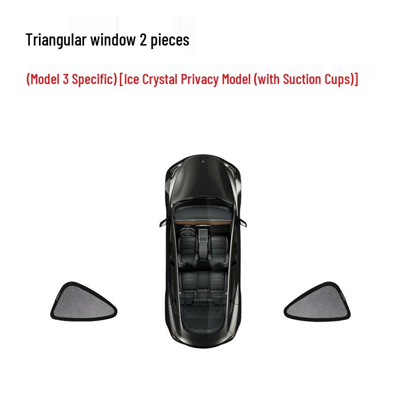 Tesla Model 3/Y Sunshade with Suction Cup - Ice Crystal Opaque Side Window Protection
