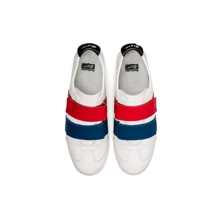 ONITSUKA TIGER Men's Mexico 66 SD PF White Classic Red Low-top Velcro Strap Sneakers 1183B671-101