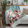 Classic Christmas Character Fleece Blanket, Santa Elf Design with Snow Scene, Festive Throw for Family Holiday Decor
