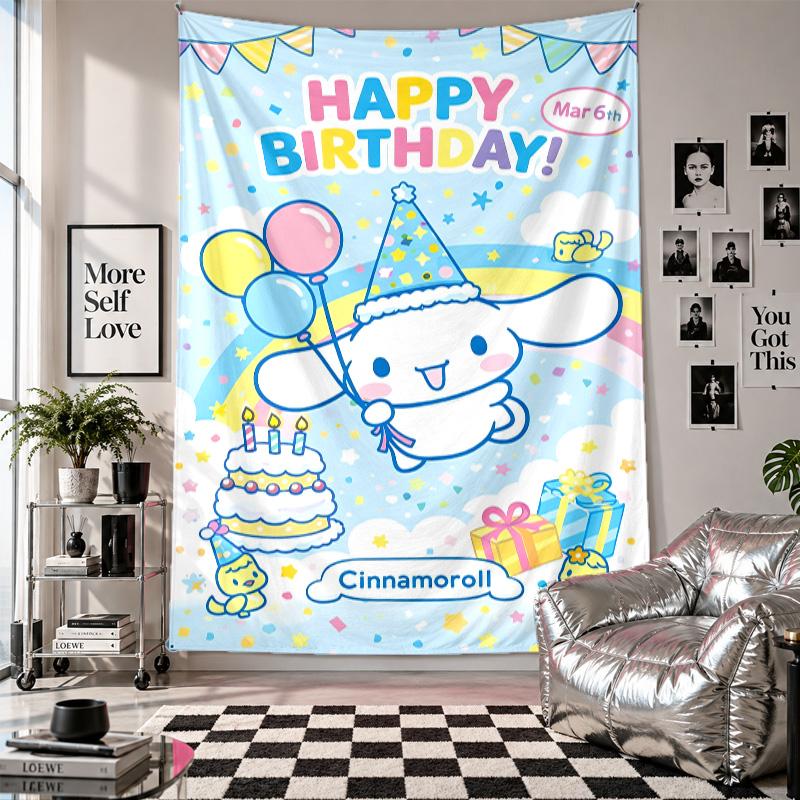 Wall TapestryCinnamoroll Art Hanging Cloth Decorative Background Cover for Room Decoration
