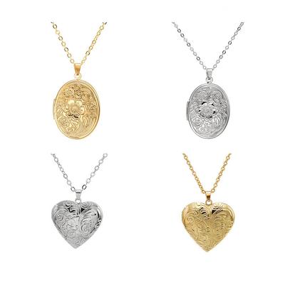 Heart-Shaped Locket Necklace - Women's Fashion Luxury Pendant Chain for Couples