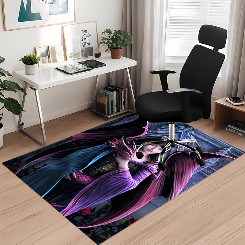 Dark Printed Carpetrugfor Office Chair Living Room Bedroom Kitchen Room Decor Gifts